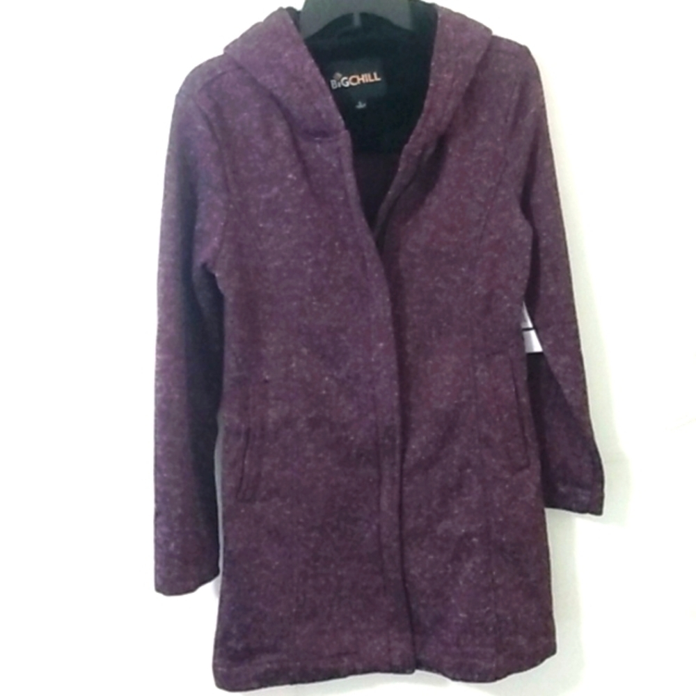 BIG CHILL FUR HOODED LIGHTWEIGHT COAT SIZE SMALL NWT